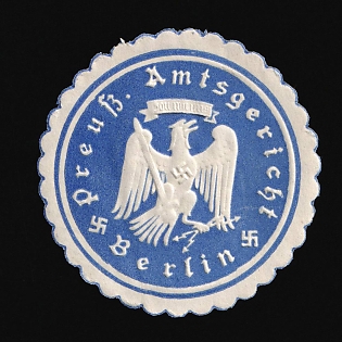 1933-1945 Berlin Prussian District Court Third Reich Nazi Germany Mail Seal