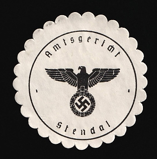 1933-1945 Stendal District Court Third Reich Nazi Germany Mail Seal