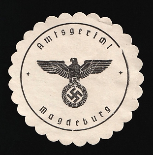 1933-1945 Magdeburg District Court Third Reich Nazi Germany Mail Seal