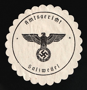 1933-1945 Salzwedel District Court Third Reich Nazi Germany Mail Seal