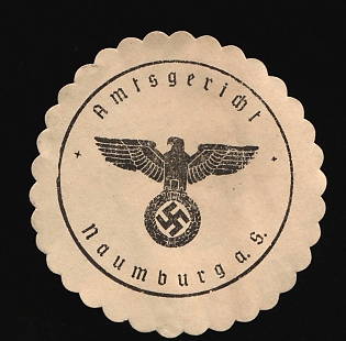 1933-1945 Naumburg District Court Third Reich Nazi Germany Mail Seal