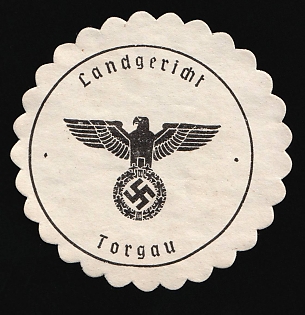 1933-1945 Torgau Regional Court Third Reich Nazi Germany Mail Seal