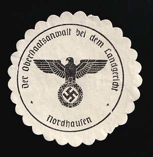 1933-1945 Nordwerfen The senior public prosecutor at the Regional Court Third Reich Nazi Germany Mail Seal