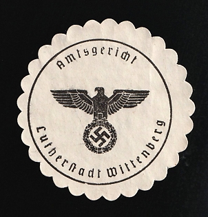 1933-1945 Lutherstadt Wittenberg District Court Third Reich Nazi Germany Mail Seal