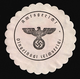 1933-1945 Dingelstadt (Eichsfeld) District Court Third Reich Nazi Germany Mail Seal