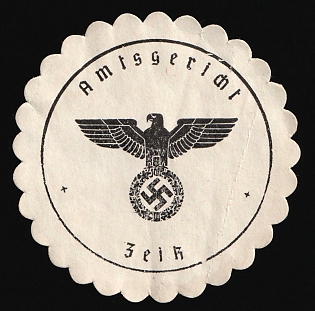 1933-1945 Zeik District Court Third Reich Nazi Germany Mail Seal