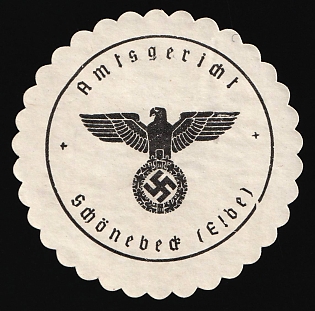 1933-1945 Schonebeck (Elbe) District Court Third Reich Nazi Germany Mail Seal