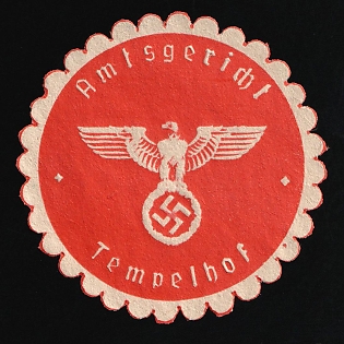 1933-1945 Tempelhof District Court Third Reich Nazi Germany Mail Seal