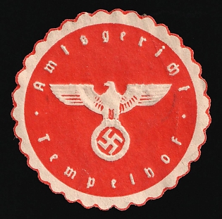 1933-1945 Tempelhof District Court Third Reich Nazi Germany Mail Seal