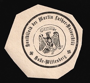 1933-1945 Dermatology Clinic at the Martin Luther University Halle Wittenberg Third Reich Nazi Germany Mail Seal