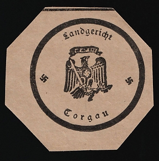 1933-1945 Corgau Regional Court Third Reich Nazi Germany Mail Seal