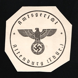 1933-1945 Altenburg District Court Third Reich Nazi Germany Mail Seal