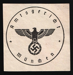 1933-1945 Munich District Court Third Reich Nazi Germany Mail Seal