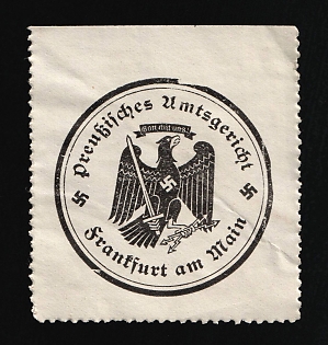 1933-1945 Frankfurt am Main Prussian District Court Third Reich Nazi Germany Mail Seal