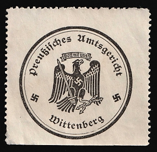 1933-1945 Wittenberg Prussian District Court Third Reich Nazi Germany Mail Seal