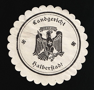 1933-1945 Halberstast Regional Court Third Reich Nazi Germany Mail Seal