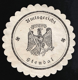 1933-1945 Stendal District Court Third Reich Nazi Germany Mail Seal