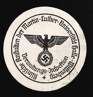 1933-1945 Wittenberg Clinical institutions of the Martin Luther University Halle Third Reich Nazi Germany Mail Seal
