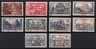 Propaganda Overprints on French Stamps During World War II, Propaganda Airmail Stamps, Third Reich, Nazi Germany