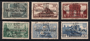 Propaganda Overprints on French Stamps During World War II, Propaganda Airmail Stamps, Third Reich, Nazi Germany