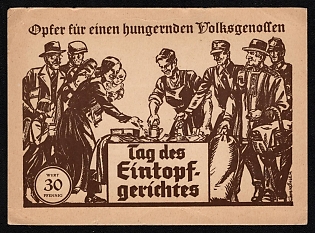 1933-1945 'Sacrifice for a Starving People' Nazi Propaganda Postcard