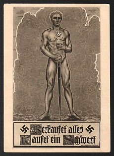 1942 'Berkaufef, All Buyers a Weapon' Nazi Propaganda Postcard