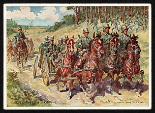 1938 'Wehrmacht Light Machine Gun Sug Takes Position' Army Military Nazi Propaganda Postcard