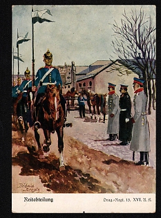 1933-1945 'Mounted Regiment' Army Military Nazi Propaganda Postcard