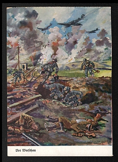 1933-1945 'In Front of Warsaw' Army Military Nazi Propaganda Postcard