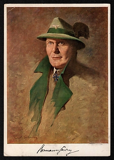 1937 'International Hunting Exhibition Berlin 1937' Hermann Goering Nazi Propaganda Postcard