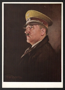 1941 'After an Original Painting by Hugo Lehmann' Adolf Hitler Nazi Propaganda Postcard