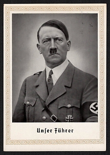 1940 'Our Fuhrer' Adolf Hitler Nazi Propaganda Postcard