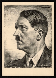 1942 'Our Fuhrer Based on the Original by Professor Von Kursell-Berlin' Adolf Hitler Nazi Propaganda Postcard