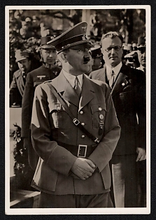 1938 'The Fuhrer and the Reich Governor Dr. Seyss-Inquart' Adolf Hitler Nazi Propaganda Postcard