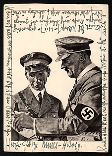 1939 'The Fuhrer' Adolf Hitler Nazi Propaganda Postcard