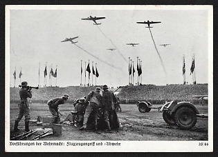 1938 'Wehrmacht Demonstrations Air Attack and Defense' Nuremberg Rallies Reich Party Day (Reichsparteitag) Nazi Propaganda Postcard