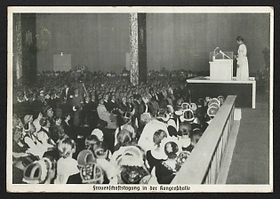 1935 'Women's League Meeting in the Congress Hall' Nuremberg Rallies Reich Party Day (Reichsparteitag) Nazi Propaganda Postcard