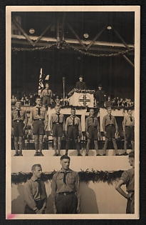 1937 'Children at the Parade' Nuremberg Rallies Reich Party Day (Reichsparteitag) Nazi Propaganda Postcard
