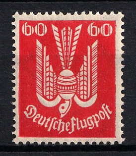 1922 60pf Weimar Republic, Germany, Airmail (Signed)