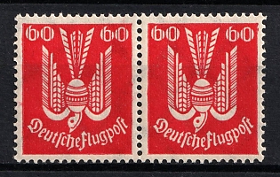 1922 60pf Weimar Republic, Germany, Airmail, Pair (Signed, Certificate)