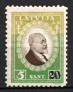 1931 20(S) auf 5(S)/10(S) Latvia (Color Error)