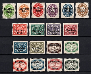 1920 Weimar Republic, Germany, Official Stamps (Full Set)