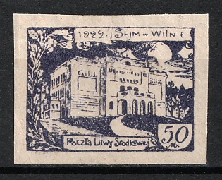 1921 50M Central Lithuania (Blue PROOF)