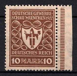1922 10m Weimar Republic, Germany (Signed, Margin)