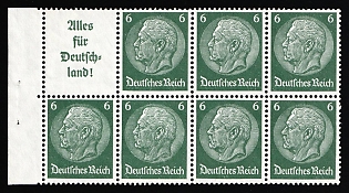 1936-37 Third Reich, Germany, Se-tenant, Zusammendrucke, Block