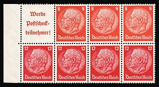 1939 Third Reich, Germany, Se-tenant, Zusammendrucke, Block