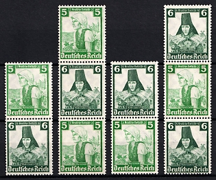 1935 Third Reich, Germany, Se-tenants, Zusammendrucke