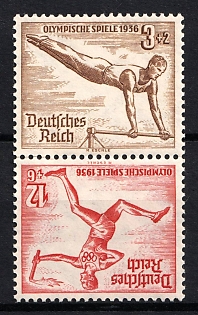 1936 Third Reich, Germany, Tete-beche, Se-tenant, Zusammendrucke