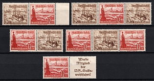 1937 Third Reich, Germany, Se-tenants, Zusammendrucke