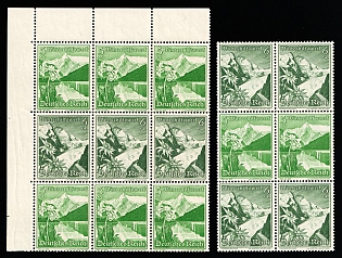 1938 Third Reich, Germany, Se-tenants, Zusammendrucke, Blocks (Corner Margin)